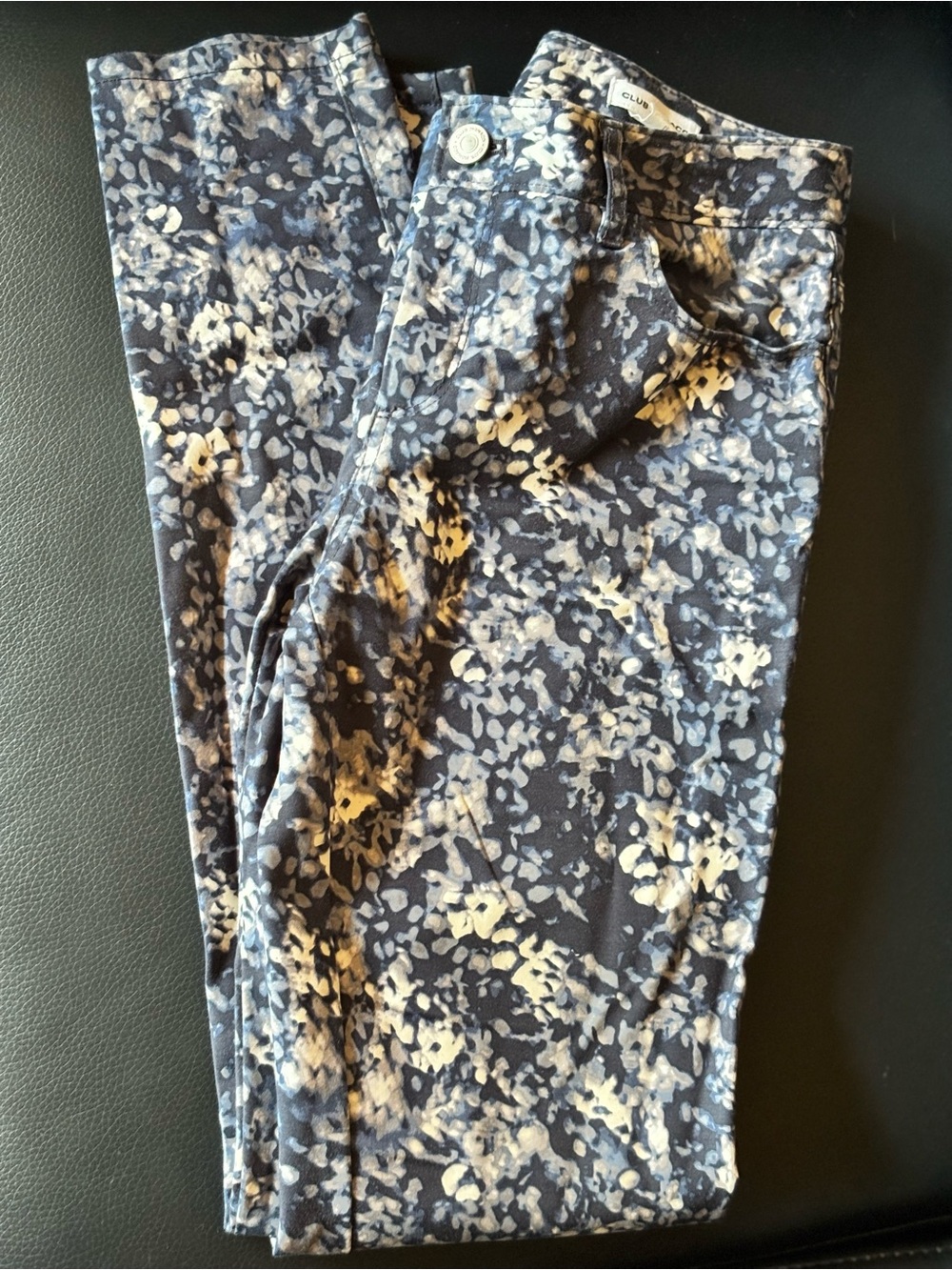 Club Monaco Navy Floral Straight-Leg Pants